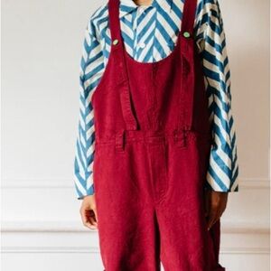 Nikki Chasin NWT Meals overalls in wine XXL.